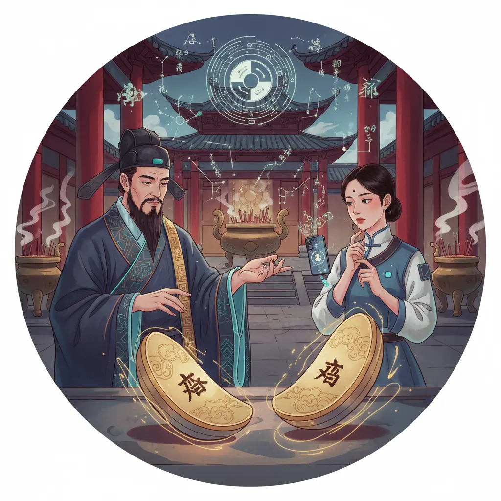 道教問神 - 笑筊